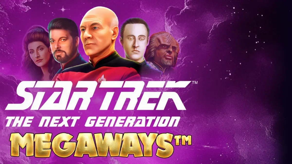 Tampilan antarmuka slot Star Trek: The Next Generation Megaways dengan tema luar angkasa
