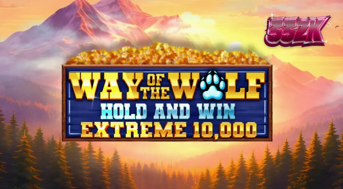 Tampilan visual slot Way of the Wolf Hold and Win Extreme 10,000 dengan tema hutan malam hari
